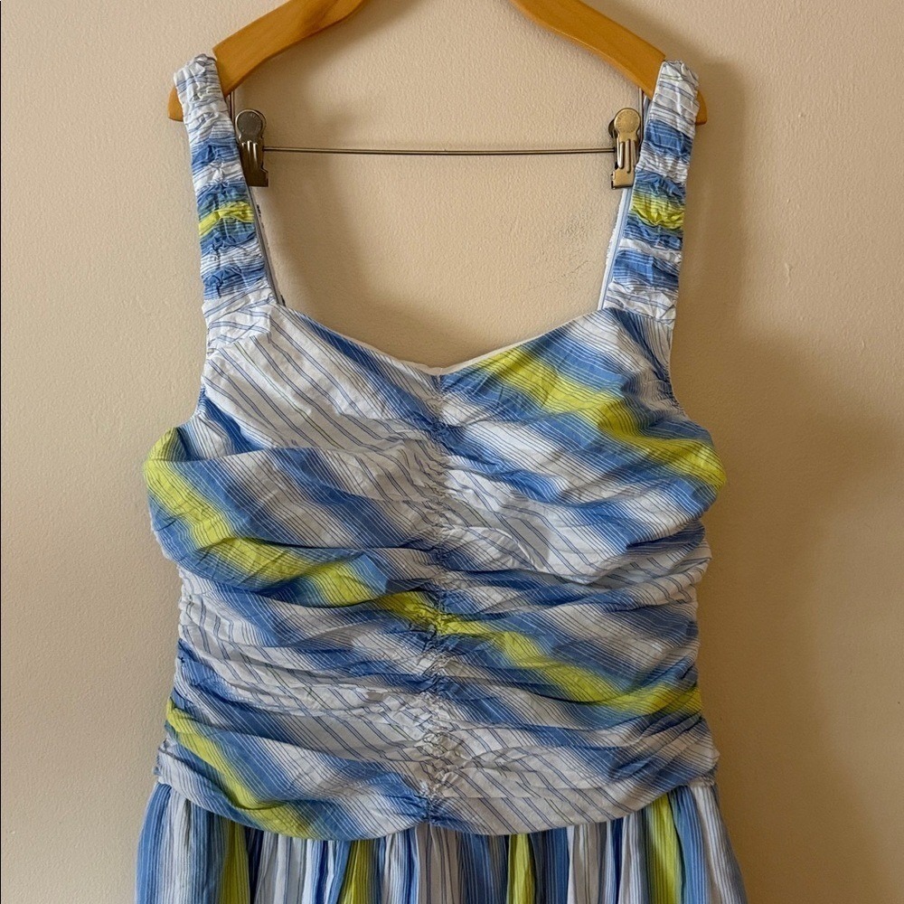 Anthropologie Square Neck Drop Waist Maxi Dress Size L - Picture 5 of 10